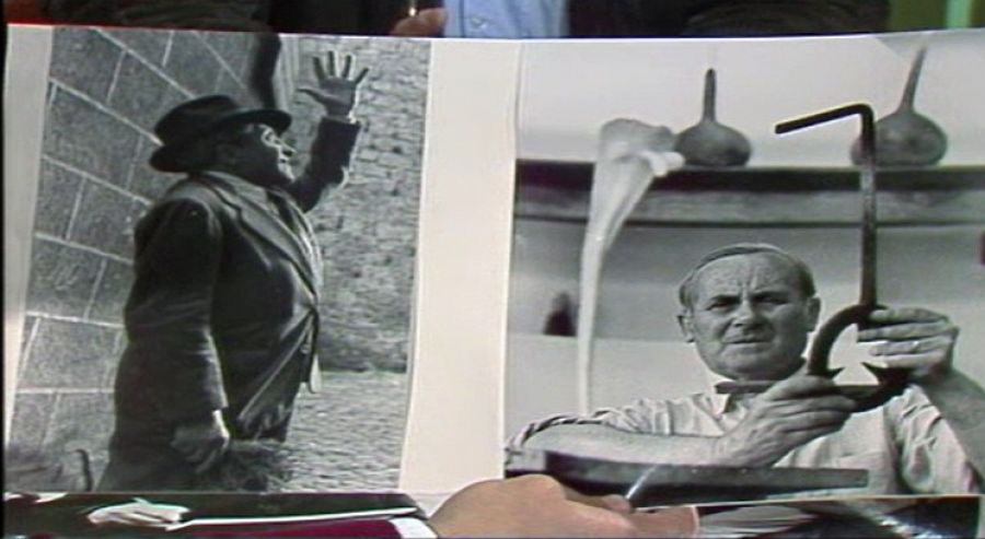 Català Roca explicà les seves fotos a TVE Catalunya: un senyor amb el braç enlaire i Joan Miró