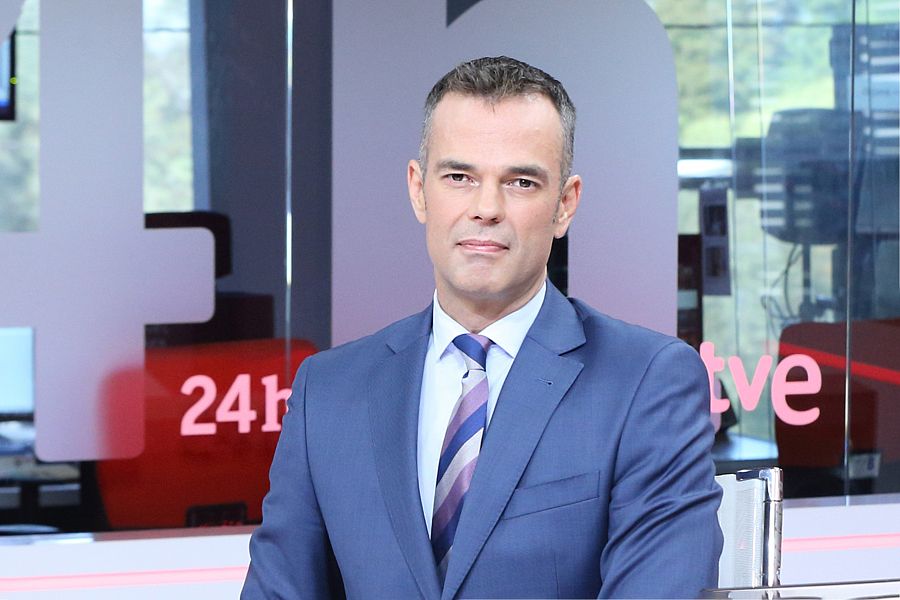 Igor Gómez, en el plató del 24 Horas