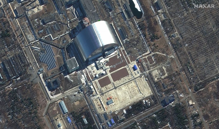Vista aérea de la central nuclear de Chernobyl.