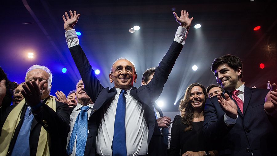 El candidato a la Presidencia de Francia, Eric Zemmour, durante un acto electoral en Lille.