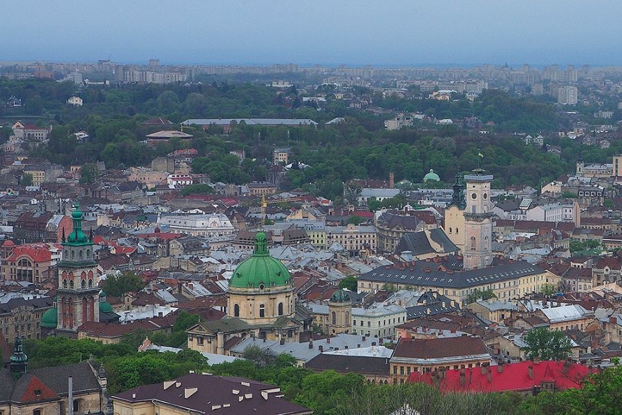 Conjunto del centro histórico de Lvov.