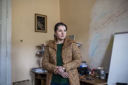 Inés Postogalona de 43 años, una psicóloga que huyó de Kiev a Ivano-Frankivsk