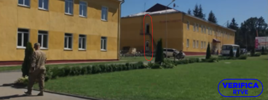 Imagen antigua del IPSC por la que hemos identificado el lateral de un edificio, junto al sello de VerificaRTVE.