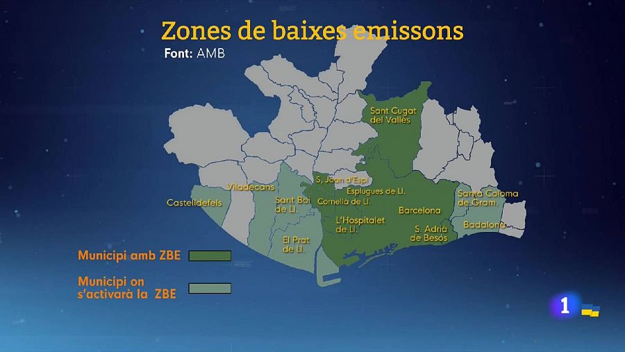 Zones on s'aplica la ZBE i on s'aplicarà en un futur