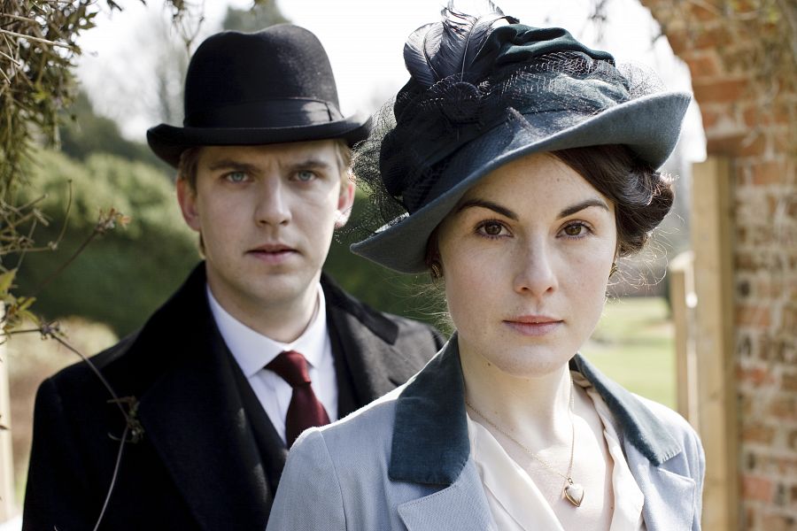 Mary y Matthew, interpretados por Michelle Dockery y Dan Stevens en Downton Abbey