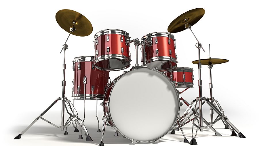 Batería moderna de color rojo