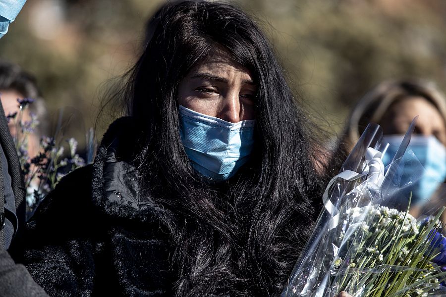 Elisa García Grandes en el funeral de su madre