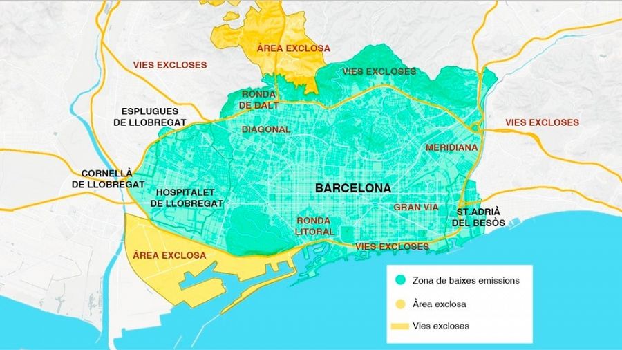 Mapa de la Zona de Baixes Emissions de Barcelona | AMB