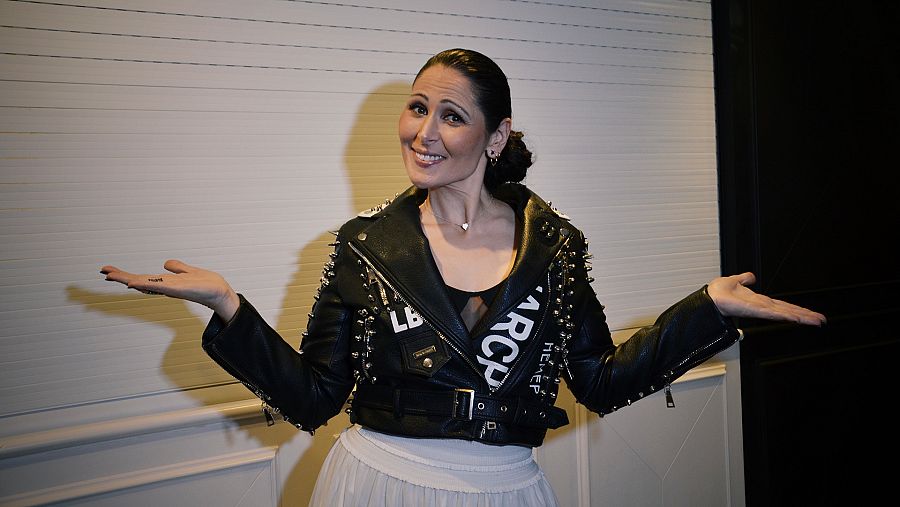 Rosa López en el photocall a los medios de la Barcelona Eurovision Party