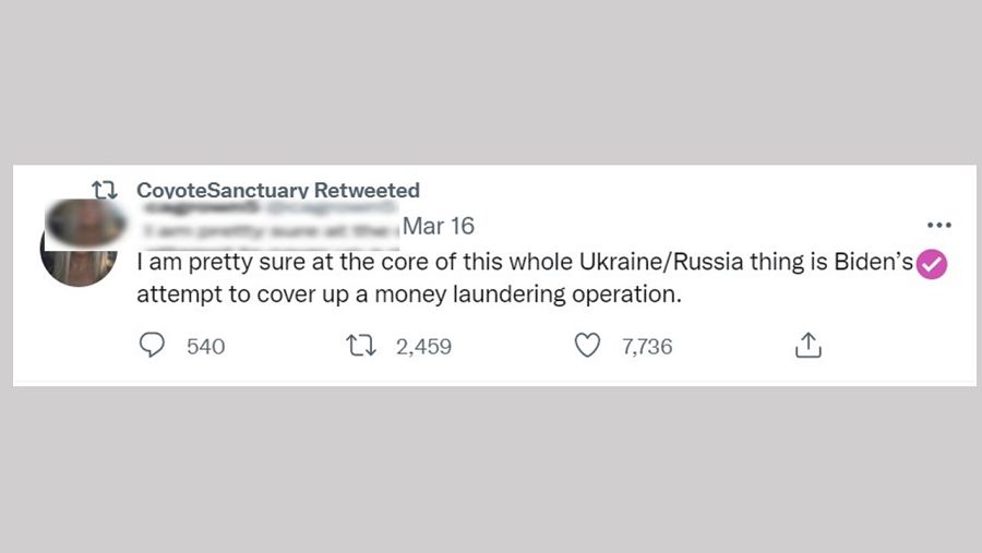 Mensaje negacionista retuiteado por una cuenta que se define OSINT