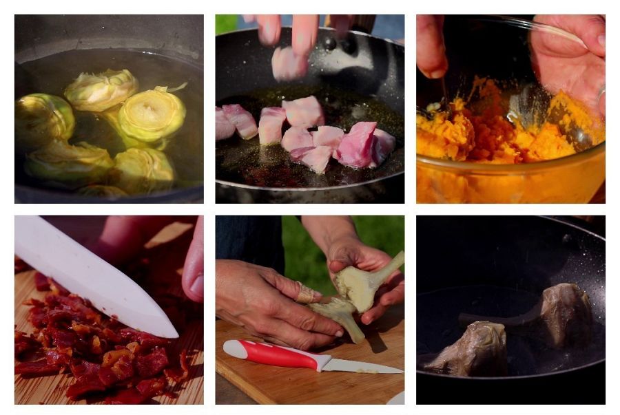 Receta de alcachofas con patatas revolconas