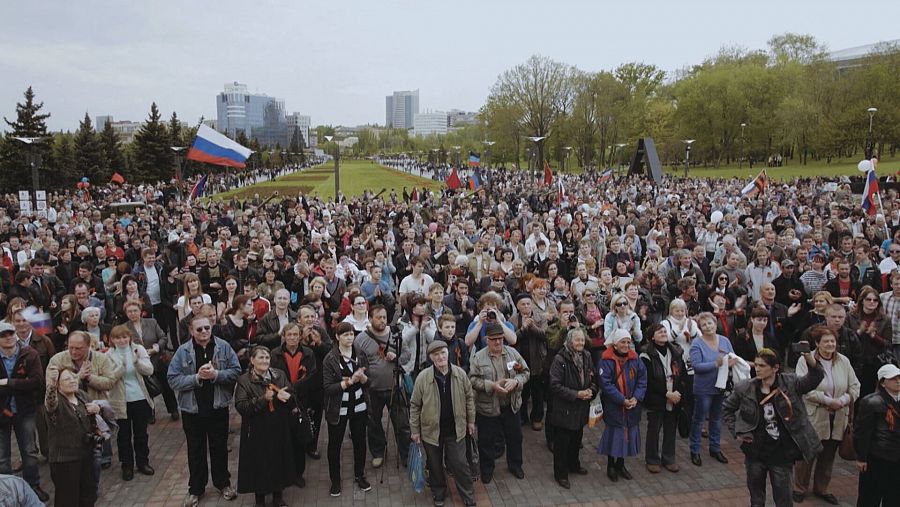 Acto prorruso separatista en Donetsk