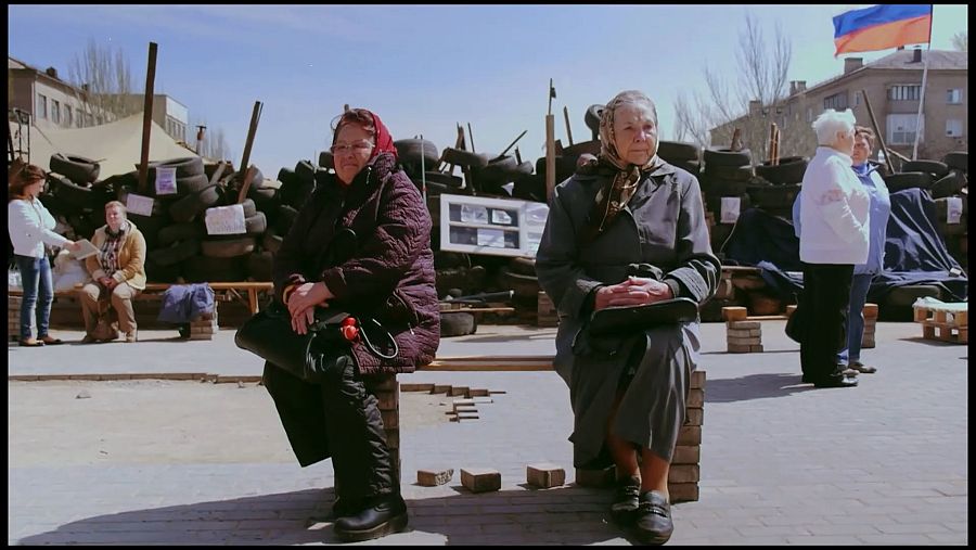 Ciudadanas prorrusas de Donetsk