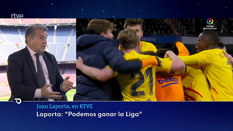 Després de la victòria al Bernabéu, Laporta està convençut que el Barça pot guanyar la Lliga | TVE