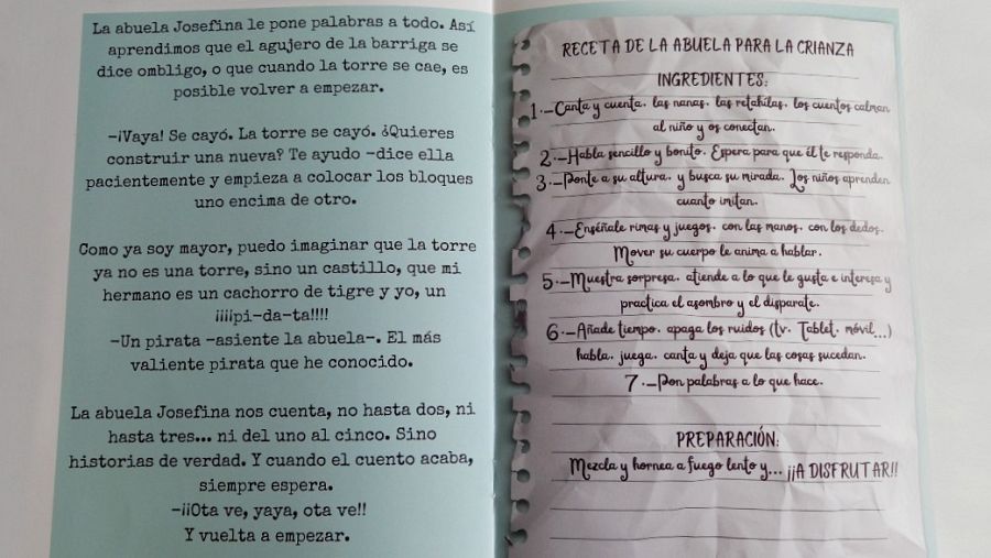Páginas 5 y 6 del folleto con las recetas de la abuela Josefina