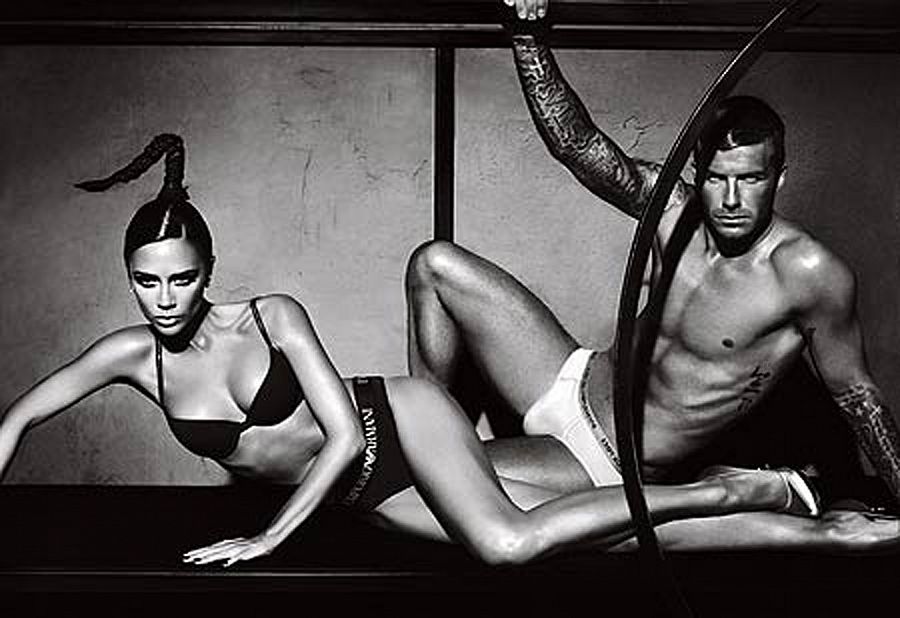 Posado de David y Victoria Beckham para Emporio Armani