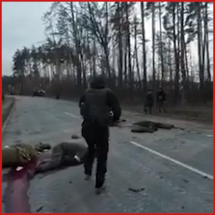 Posible ejecución de soldados rusos en Dmitrivka.