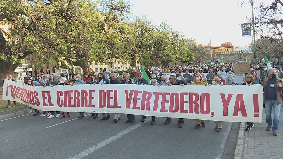 Manifestación de vecinos de Nerva