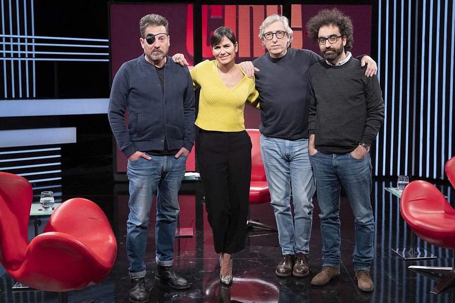 David Trueba, Ray Loriga y Luis E Parés, con Elena S Sánchez