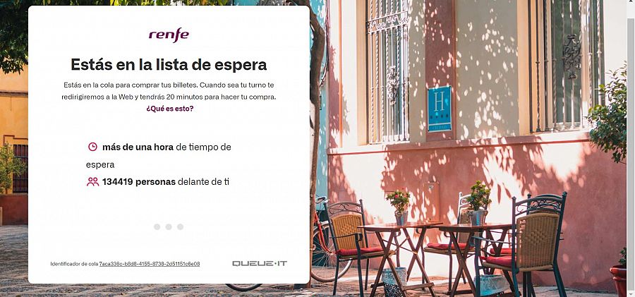 Cola virtual para adquirir billetes de Renfe