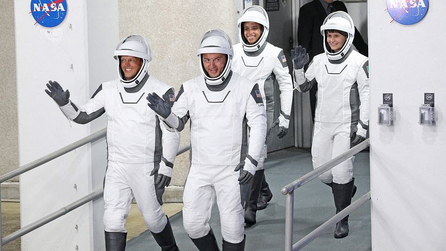 Los cuatro astronautas de la misión Crew-4.