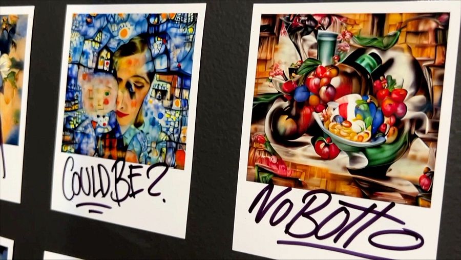 Pinturas de Instagram con frases debajo.