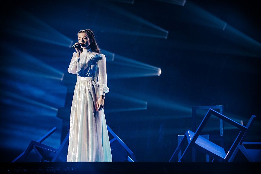 Amanda Tenfjord en el primer ensayo de Grecia en Eurovisión 2022