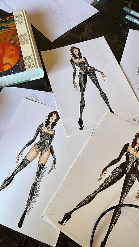 Boceto Palomo Spain del traje de Chanel