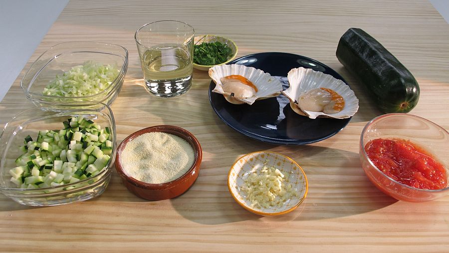 Receta de vieiras rellenas al Albariño