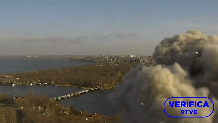 Cámara de seguridad en Mikolaiv con el sello: VerificaRTVE