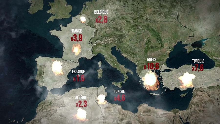 Mapa fuegos Europa