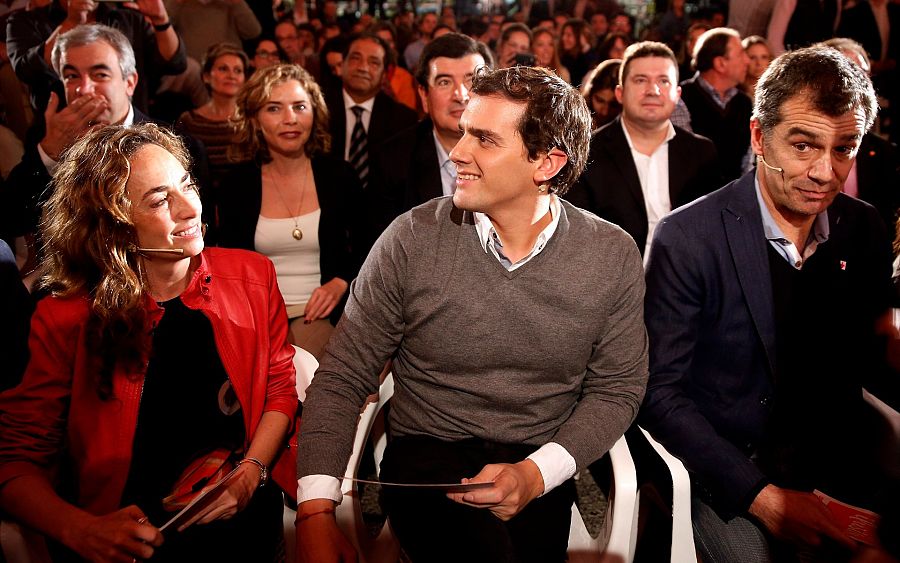 Carolina Punset junto a Albert Rivera y Toni Cantó