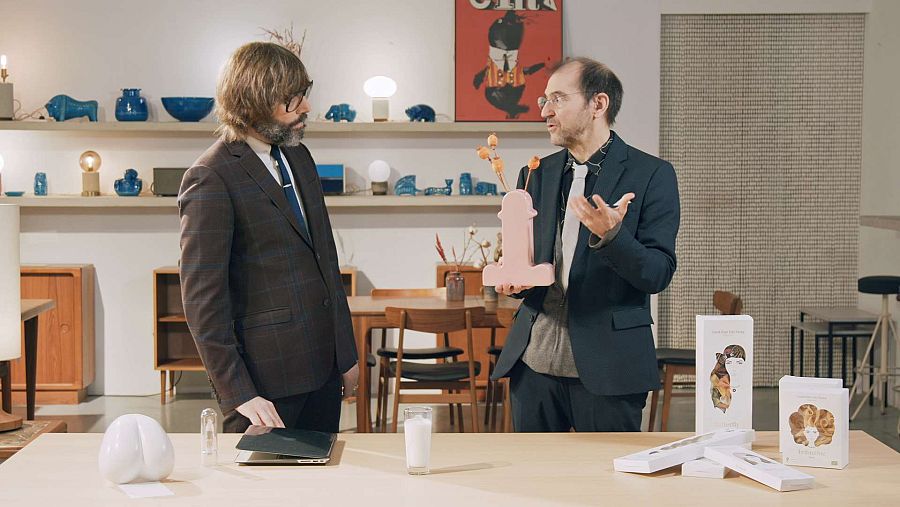 L'Òscar Dalmau i en Juli Capella, en un moment de l'entrevista