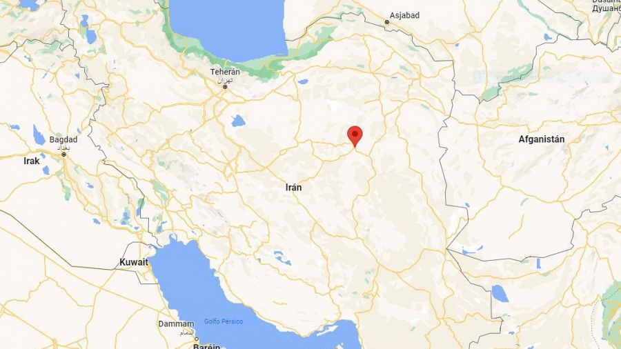 Mapa del lugar donde se ha producido el accidente ferroviario en Irán