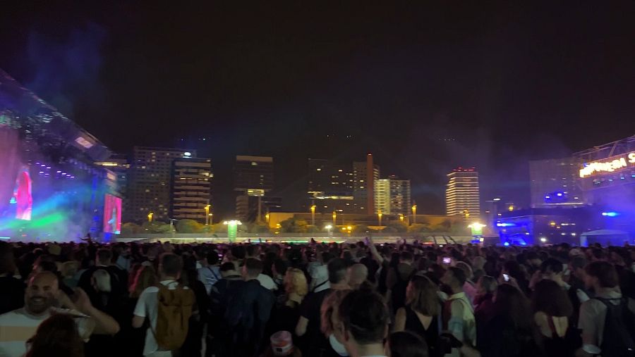 Concierto nocturno en el Primavera Sound 2022.