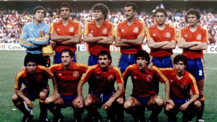 Equipo titular de España ante Honduras en el Mundial 82.