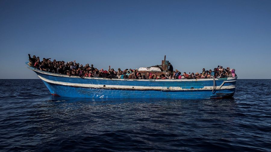 Uno de los barcos rescatados en el Mediterráneo por Open Arms