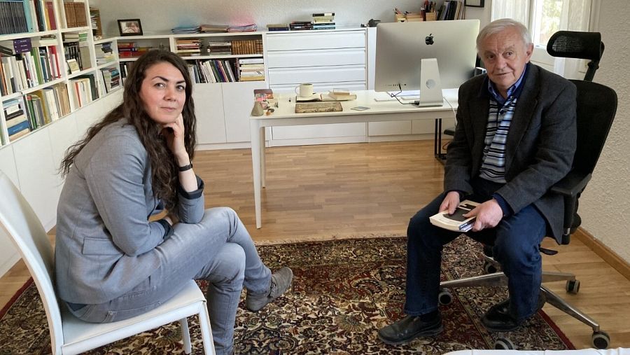 La filósofa Ana Carrasco-Conde y el periodista de RTVE Juan Antonio Tirado