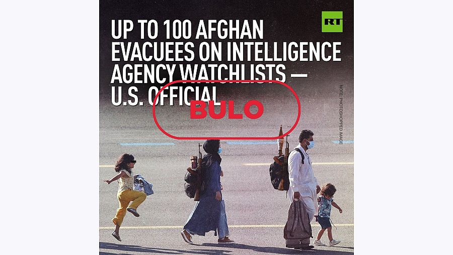 Montaje difundido en redes que muestra las armas que no aparecen en la foto original con el sello: Bulo