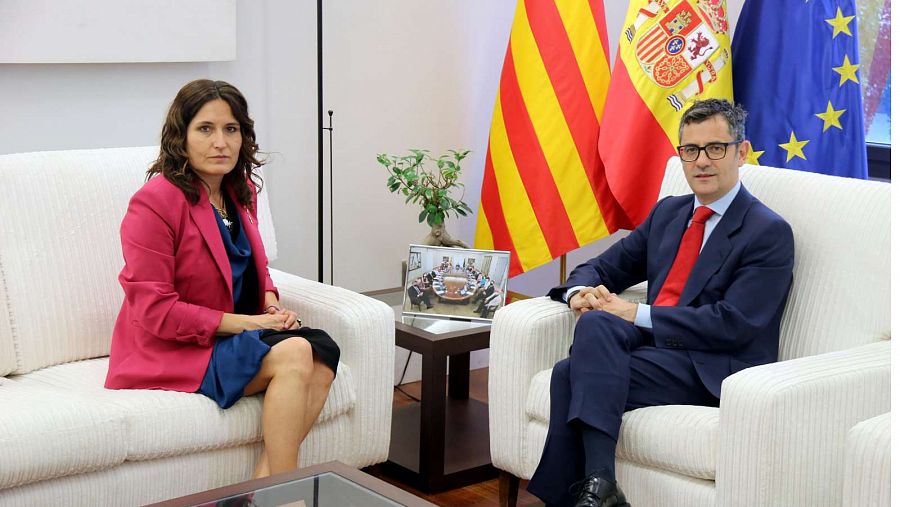 La consellera de Presidència, Laura Vilagrà, i el ministre de la Presidència, Félix Bolaños, es reuneixen a Moncloa