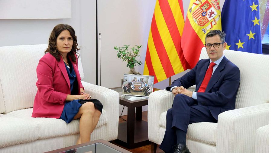 La consellera de Presidència, Laura Vilagrà, i el ministre de la Presidència, Félix Bolaños, es reuneixen a Moncloa