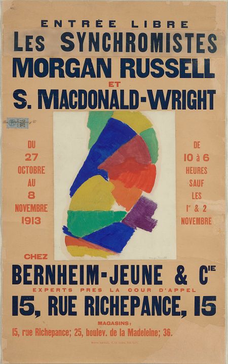 Cartel de la exposición en Galleries Bernheim-Jeune & Cie (1913), de Morgan Russell