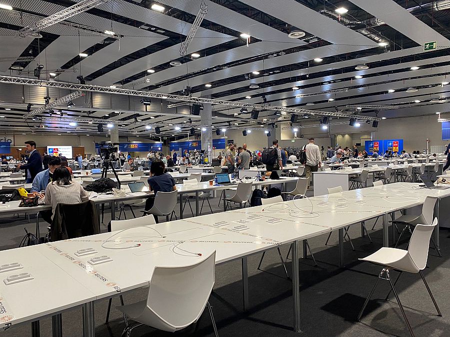 Espacio para la prensa en la cumbre de la OTAN