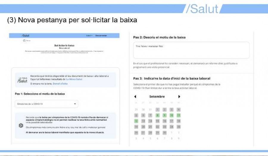 La Meva Salut; procediment per demanar la baixa