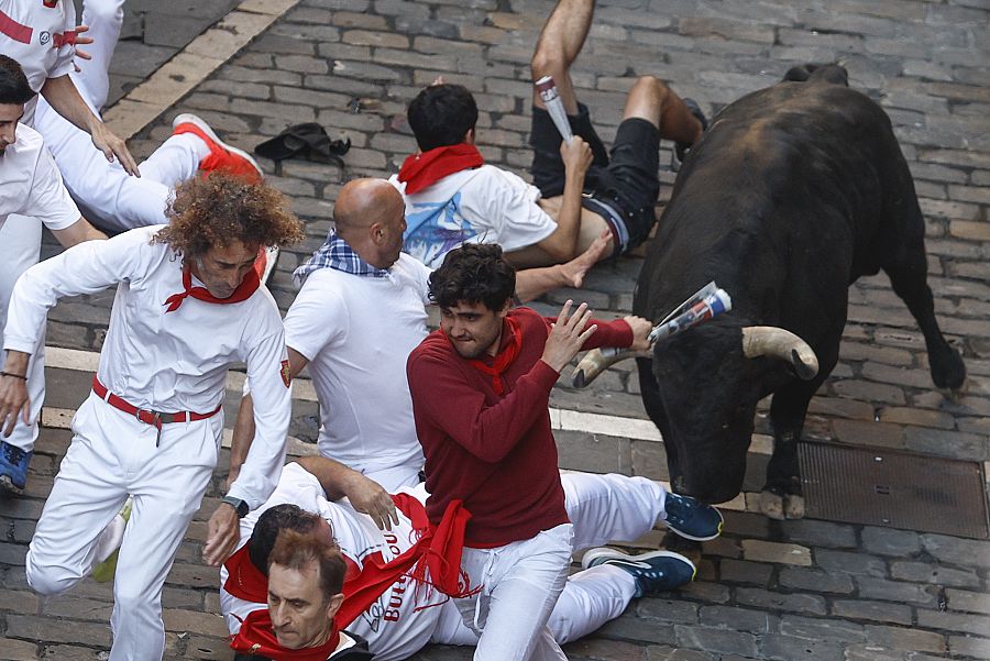 Varios mozos han sido pistoteados en un encierro que ha dejado seis heridos. 