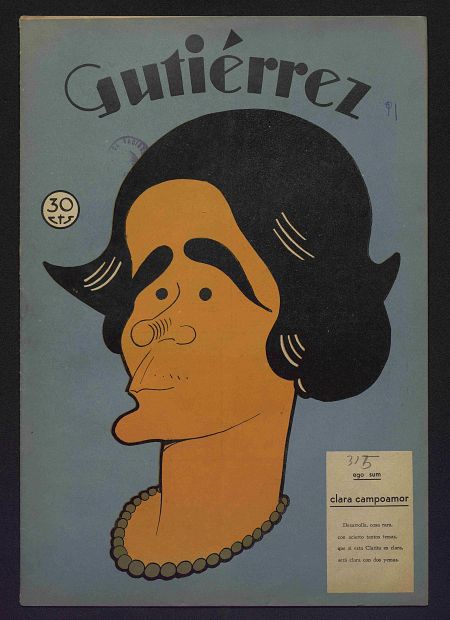 Caricatura de Clara Campoamor de la Revista Gutiérrez