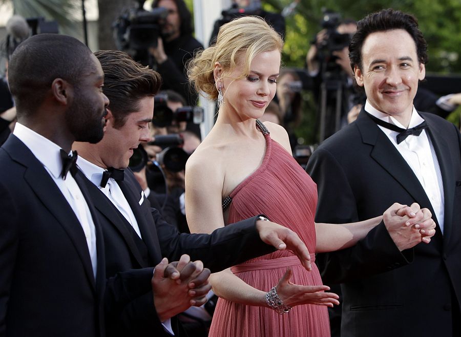 David Oyelowo, Zac Efron, Nicole Kidman y John Cusack en Cannes, presentando Paperboy (2012)