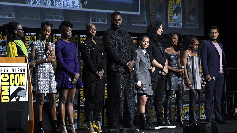 El elenco de 'Black Panther: Wakanda Forever', durante la presentación en la Comic-Con.