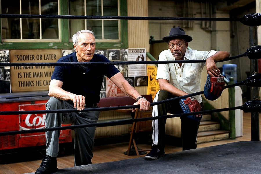 Clint Eastwood y Morgan Freeman, 2004, en 'Million Dollar Baby'