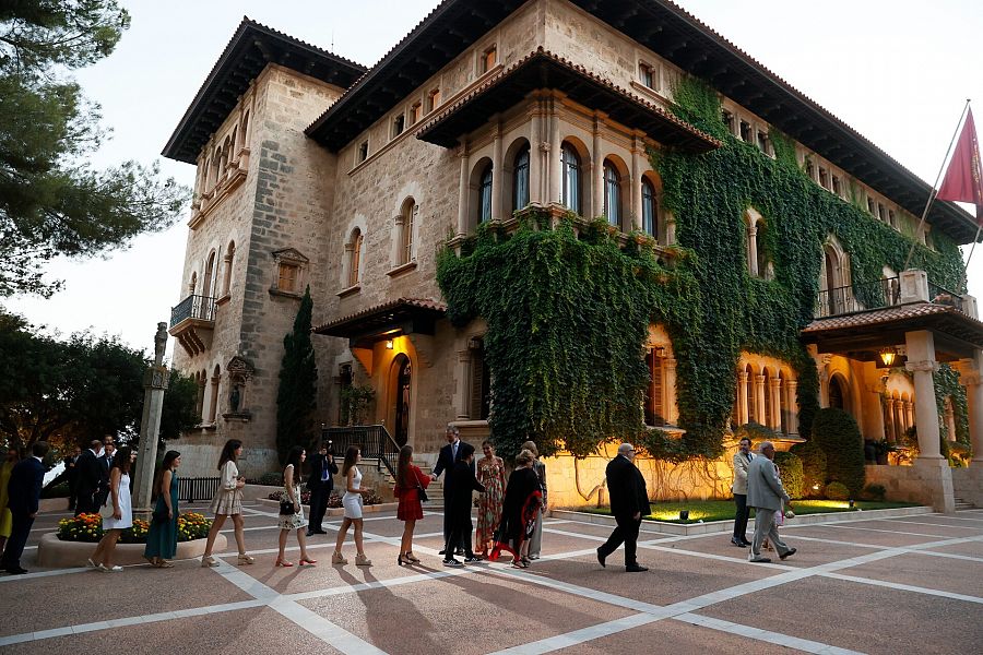 La recepción en los jardines del Palacio de Marivent, en Palma de Mallorca